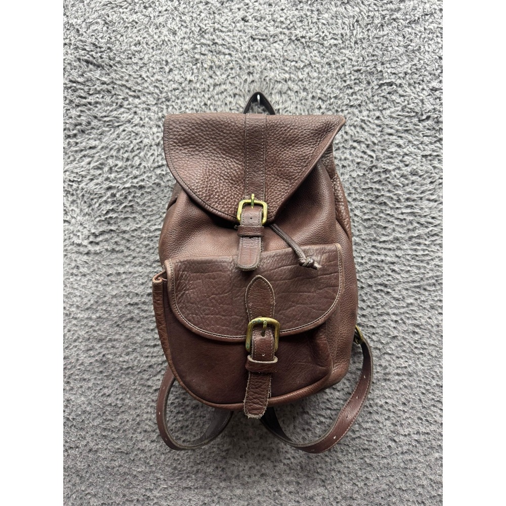 Vintage Leather Craft Authentic School‎ Travel Rucksack Backpack Brown Unisex